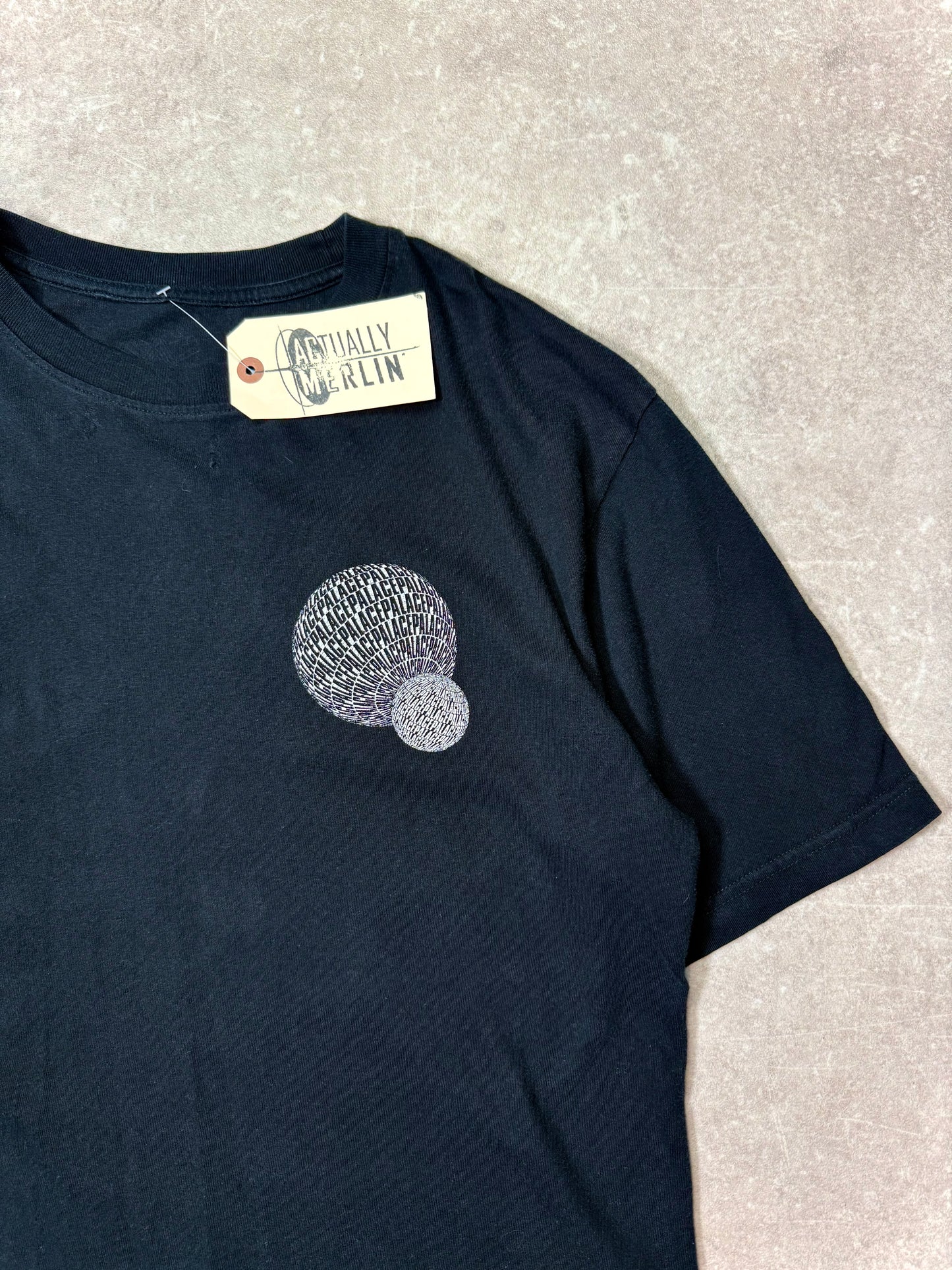 Palace Skateboards T-Shirt, Black Graphic - Used - Large (21x28)