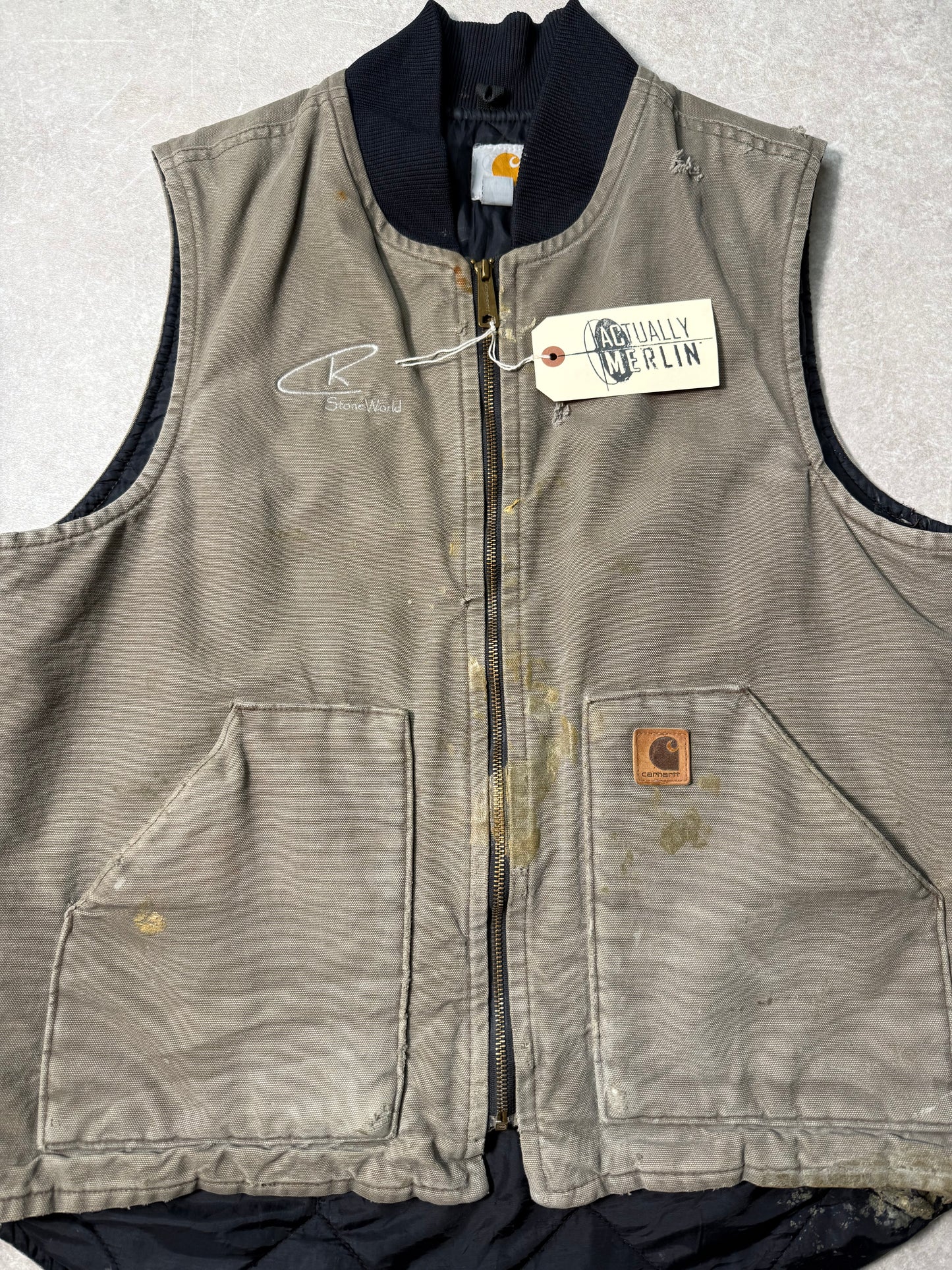 Size Large Vintage Carhartt Body Warmer Jacket Used (23.5x28)